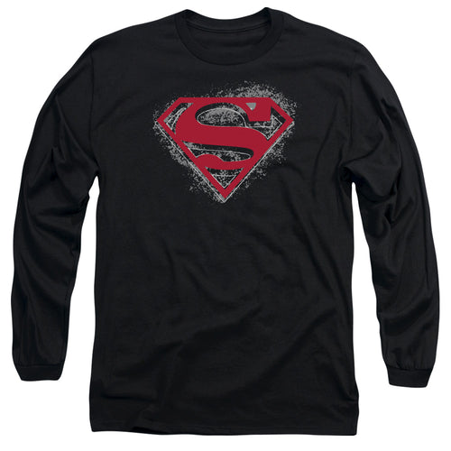 Superman Hardcore Noir Shield Long Sleeve T-Shirt
