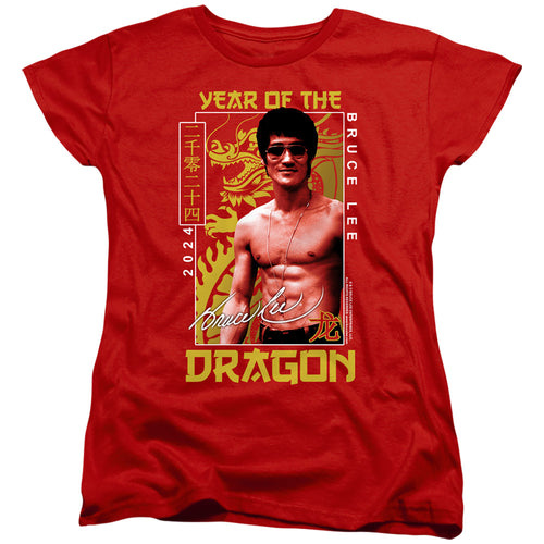 Bruce Lee Framed Year of the Dragon Womens T-Shirt