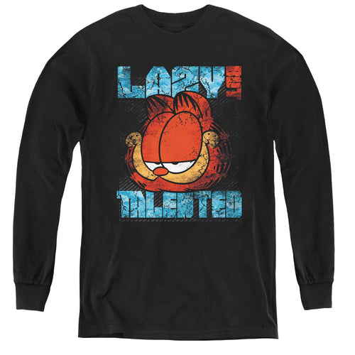 Garfield Lazy But Talented Distressed Youth Long Sleeve T-Shirt