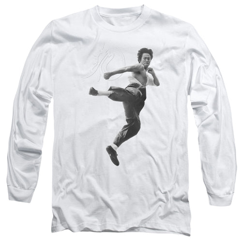 Bruce Lee Flying Kick Long Sleeve T-Shirt