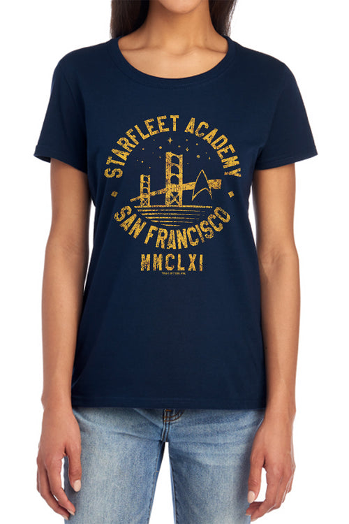 Star Trek Starfleet Academy Collegiate Bridge Navy Womens T-Shirt