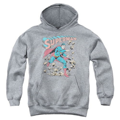 Superman Mad at Rocks Youth Hoodie