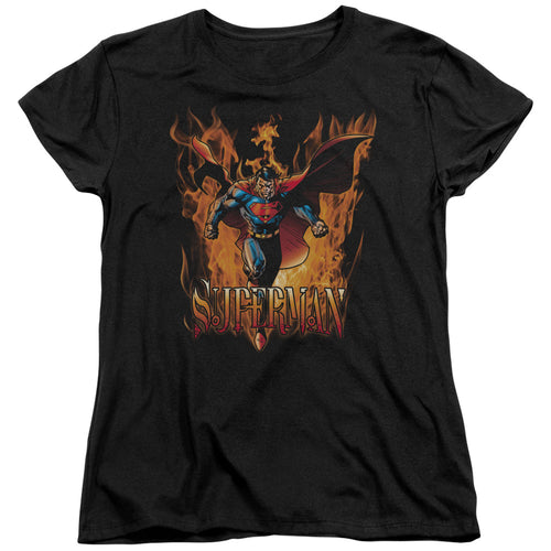 Superman Through the Fire Womens T-Shirt