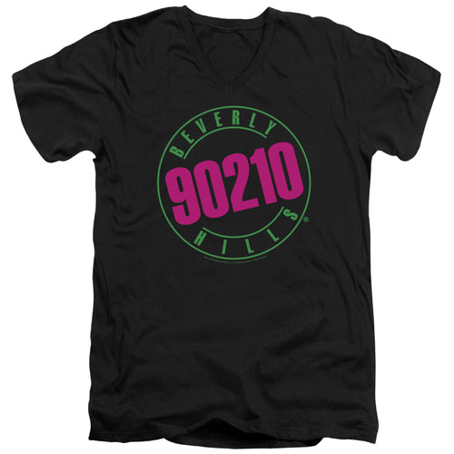 Beverly Hills 90210 Neon Logo V-Neck T-Shirt
