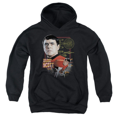Star Trek Chief Engineer Montgomery Scott Youth Hoodie