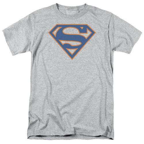 Superman Blue & Orange Shield Athletic Heather T-Shirt