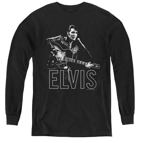 Elvis Presley Guitar In Hand Youth Long Sleeve T-Shirt