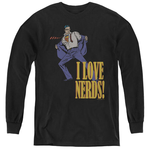 DC Comics I Love Nerds Youth Long Sleeve T-Shirt
