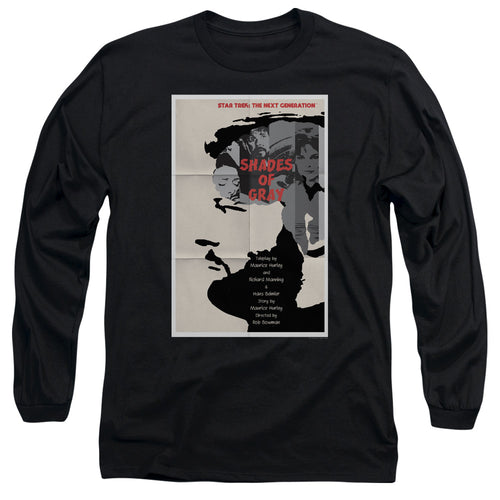 Star Trek Shades of Gray Black Long Sleeve T-Shirt