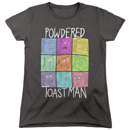 Ren and Stimpy Powdered Toast Man Expressions Womens T-Shirt