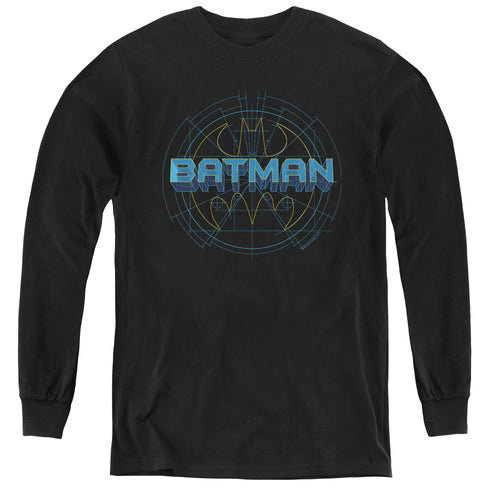 Batman Bat Tech Logo Youth Long Sleeve T-Shirt