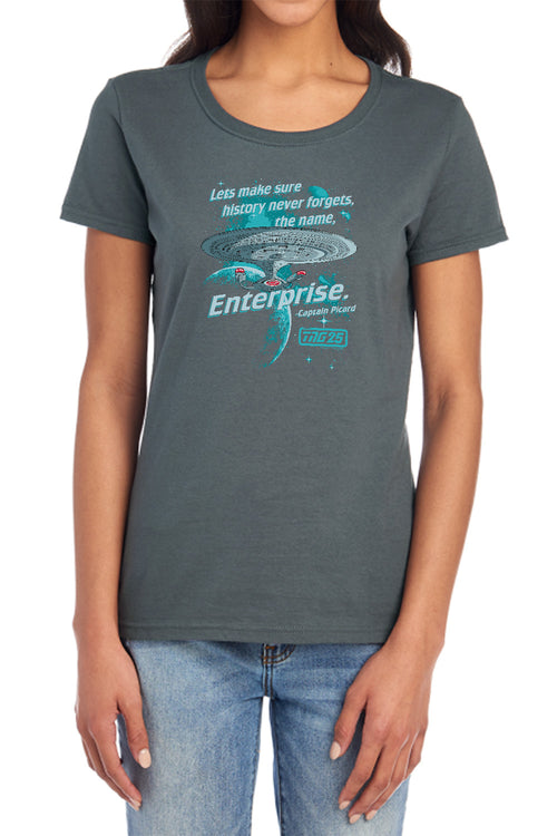 Star Trek Never Forget the Enterprise Womens T-Shirt