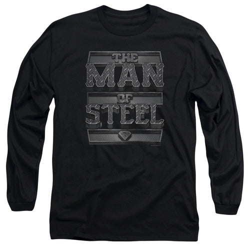 Superman Steel Text Long Sleeve T-Shirt