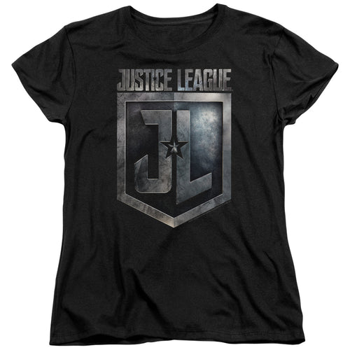 Justice League Shield Logo Womens T-Shirt