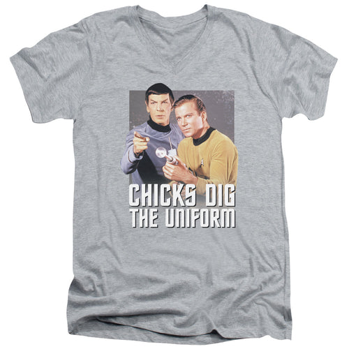 Star Trek Chicks Dig the Uniform V-Neck T-Shirt