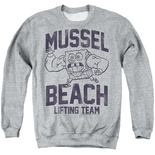 Spongebob Squarepants Mussle Beach Lifting Team Crewneck Sweatshirt