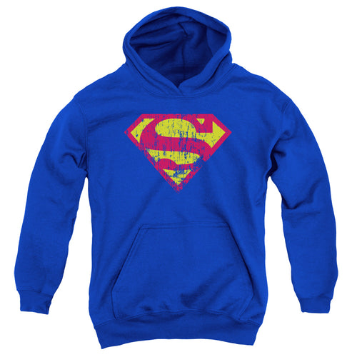 Superman Classic Logo Distressed Youth Hoodie