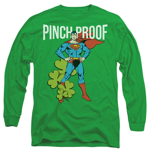 Superman St. Patrick's Day Pinch Proof Long Sleeve T-Shirt