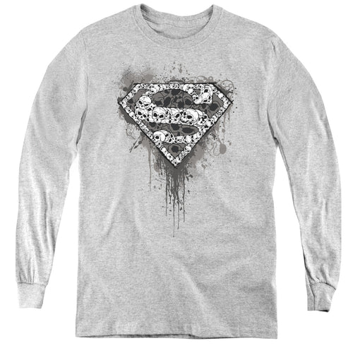 Superman Many Super Skulls Youth Long Sleeve T-Shirt