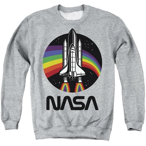 NASA Rainbow Shuttle Athletic Heather Crewneck Sweatshirt
