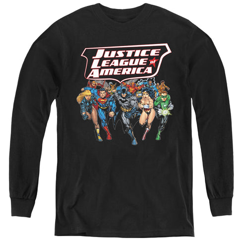 Justice League Charging Justice Youth Long Sleeve T-Shirt