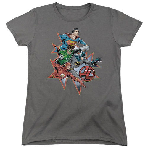 Justice League Starburst Womens T-Shirt