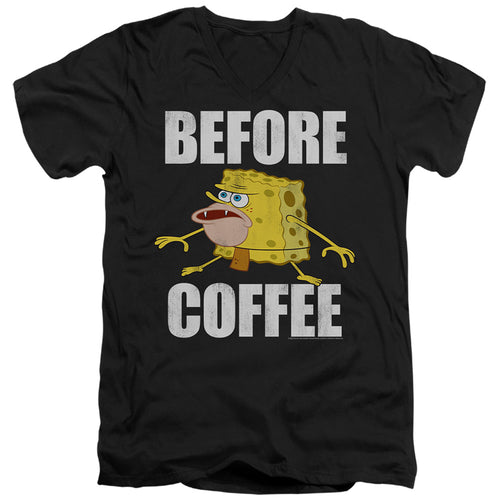Spongebob Squarepants Before Coffee Meme V-Neck T-Shirt