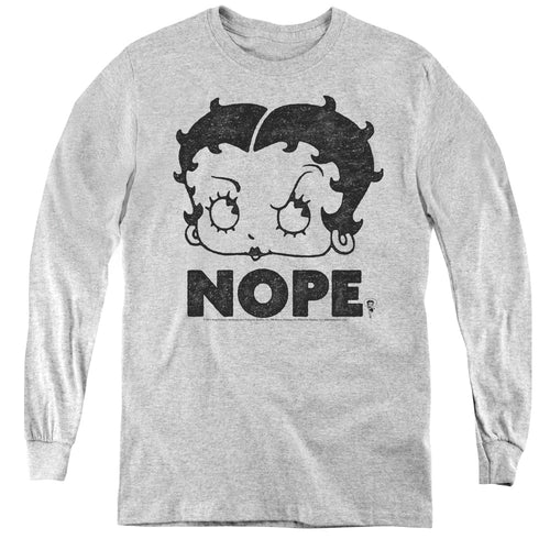 Betty Boop Boop Nope Youth Long Sleeve T-Shirt