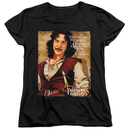 The Princess Bride Word Black Womens T-Shirt