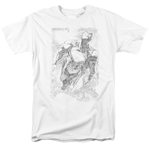 Superman Exploding Space Sketch T-Shirt