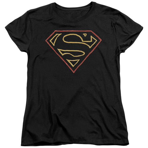 Superman Colored Shield Womens T-Shirt