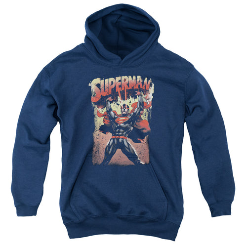 Superman Lift Up Navy Youth Hoodie