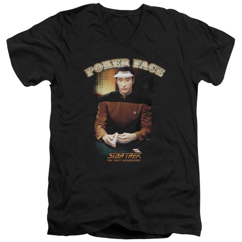 Star Trek Data Poker Face V-Neck T-Shirt