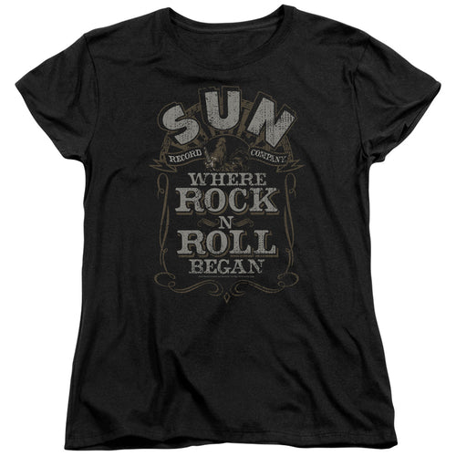 Sun Records Where Rock N Roll Began Womens T-Shirt