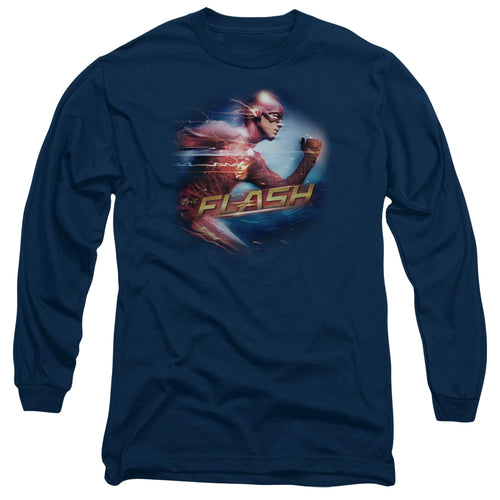 The Flash Fastest Man Navy Long Sleeve T-Shirt