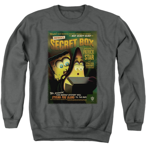 Spongebob Squarepants Patrick's Secret Box Charcoal Crewneck Sweatshirt