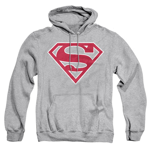 Superman Red & White Shield Athletic Heather Pullover Hoodie