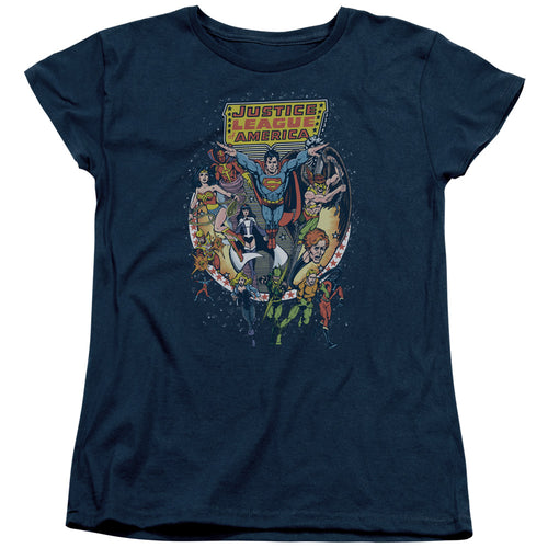 Justice League Star Group Womens T-Shirt