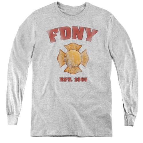 New York City Fdny Vintage Badge Youth Long Sleeve T-Shirt