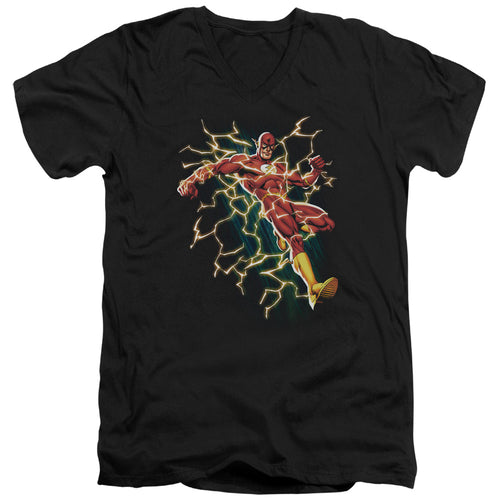 Justice League Flash Symbol Knockout V-Neck T-Shirt
