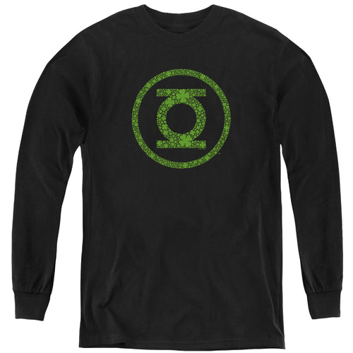 Green Lantern St. Patrick'S Day Shamrock Logo Youth Long Sleeve T-Shirt