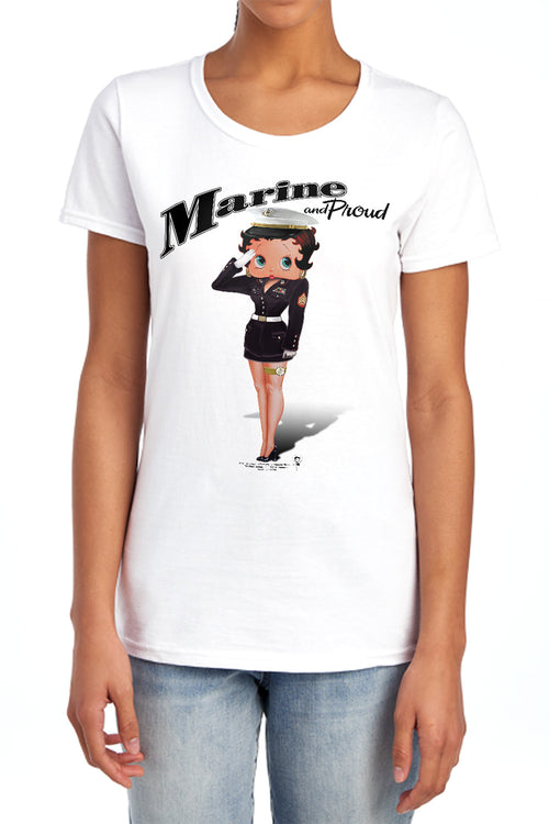 Betty Boop Marine Boop Womens T-Shirt