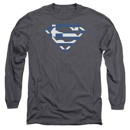 Superman Greek Shield Long Sleeve T-Shirt