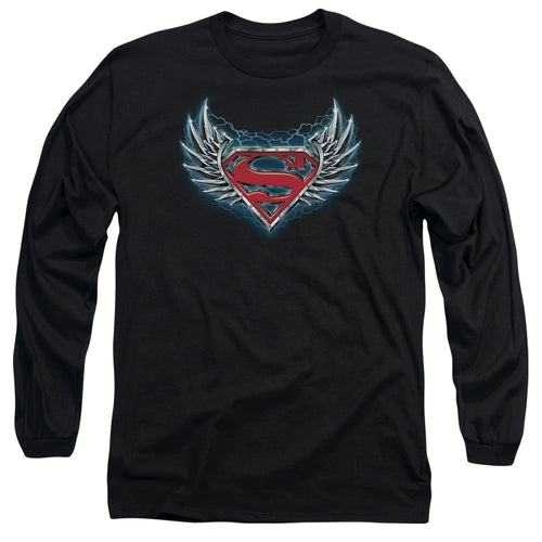 Superman Steel Wings Logo Long Sleeve T-Shirt