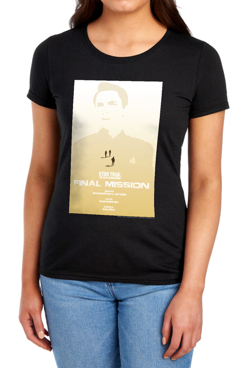 Star Trek Final Mission Black Womens T-Shirt