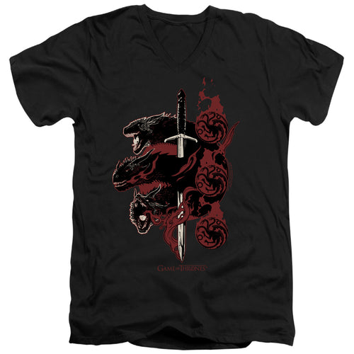 Game of Thrones Targaryen Dragons V-Neck T-Shirt