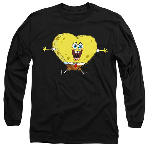 Spongebob Squarepants Valentine's Day Heart-shaped Sponge Long Sleeve T-Shirt