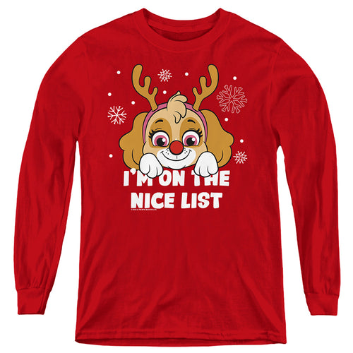 Paw Patrol Skye Nice Christmas List Youth Long Sleeve T-Shirt