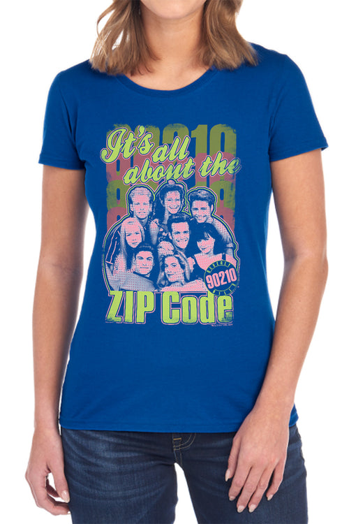 Beverly Hills 90210 It's All About the Zip Code Womens T-Shirt