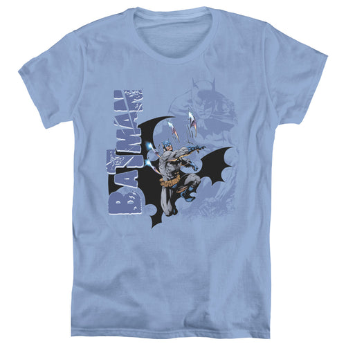 Batman Throwing Blades Womens T-Shirt